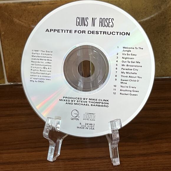 Guns N' Roses Appetite for Destruction CD 1987 Geffen - Picture 3 of 8